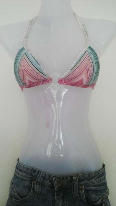#Summer Pastel stipe pattern Bikini top by Soto Size M