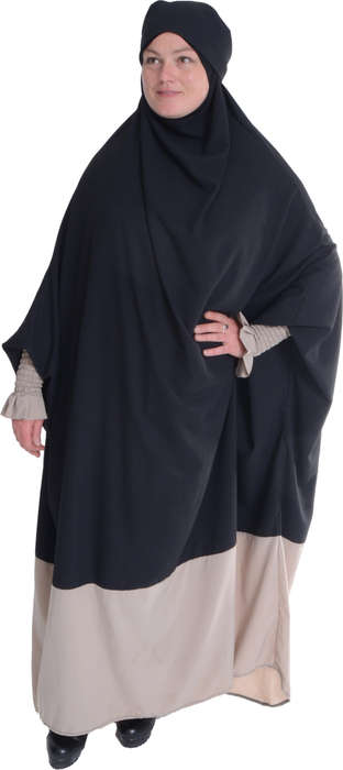 Black with Stone Sleeves Jilbaab