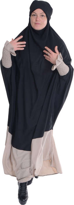 Black with Stone Sleeves Jilbaab