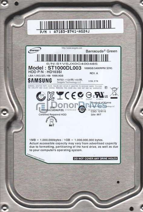 SAMSUNG  1TB SATA Drive 3.5"
