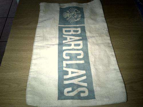 Barclays Bank money bag vintage