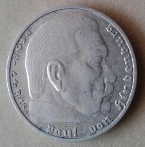 1938 F German silver 2 Reichsmark (Third Reich)
