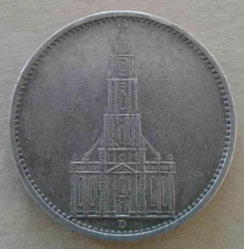 1935 D German silver 5 Reichsmark (Third Reich)