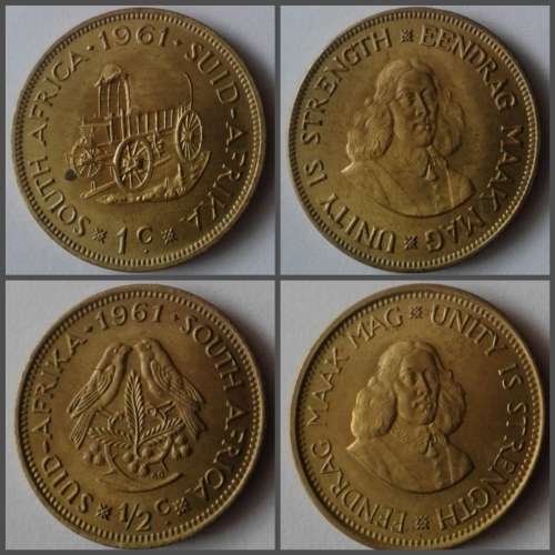 1961 Uncirculated 1c and 1/2c set