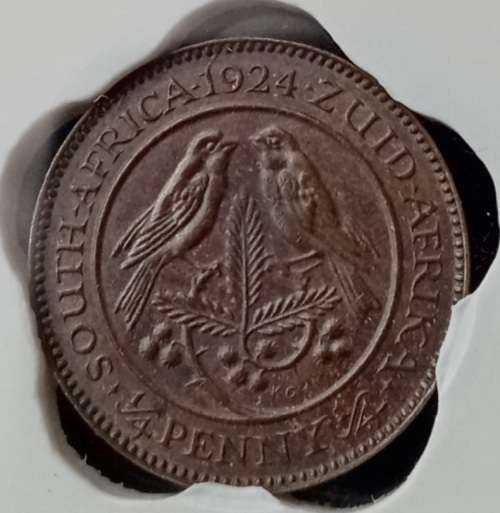 Scarcer 1924 union 1/4 penny SANGS AU53