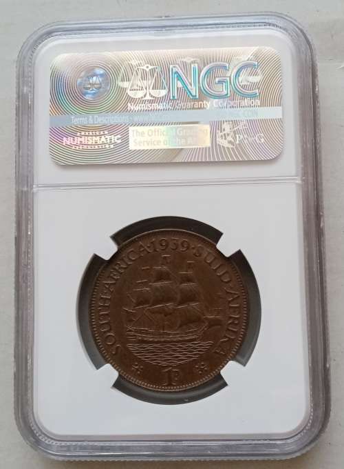 High grade 1939 union penny NGC AU55