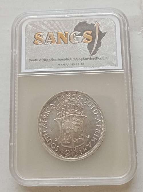 1953 Union silver 2 1/2 Shillings SANGS MS63