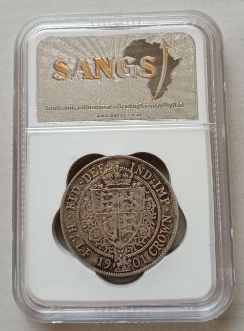 Nice 1901 British silver half crown SANGS VF30