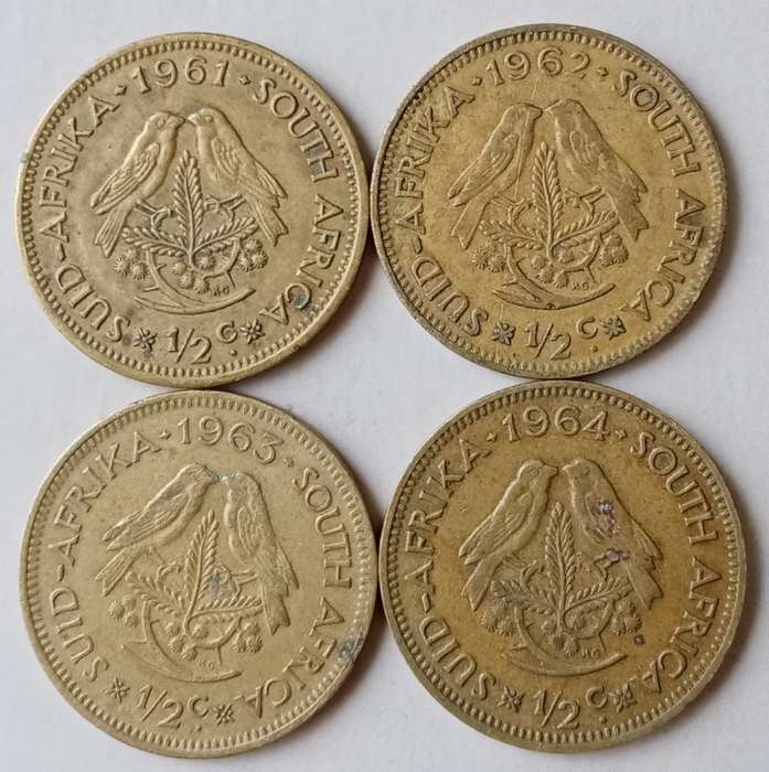 Complete Republic 1961-1964 van Riebeeck 1/2c set