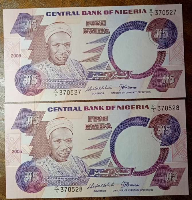 2005 Nigeria uncirculated 5 Naira set in sequence