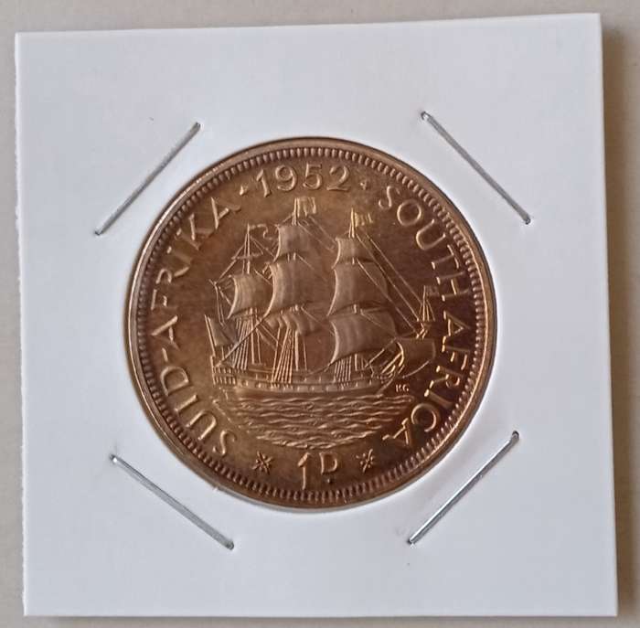 1952 Union penny in lustrous proof.