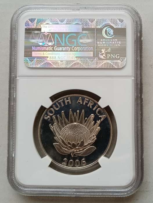 Scarce 2006 Tutu silver R1 NGC MS64 (mintage 390).