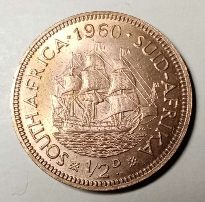 Nice 1960 union uncirculated 1/2 Penny (last issue)