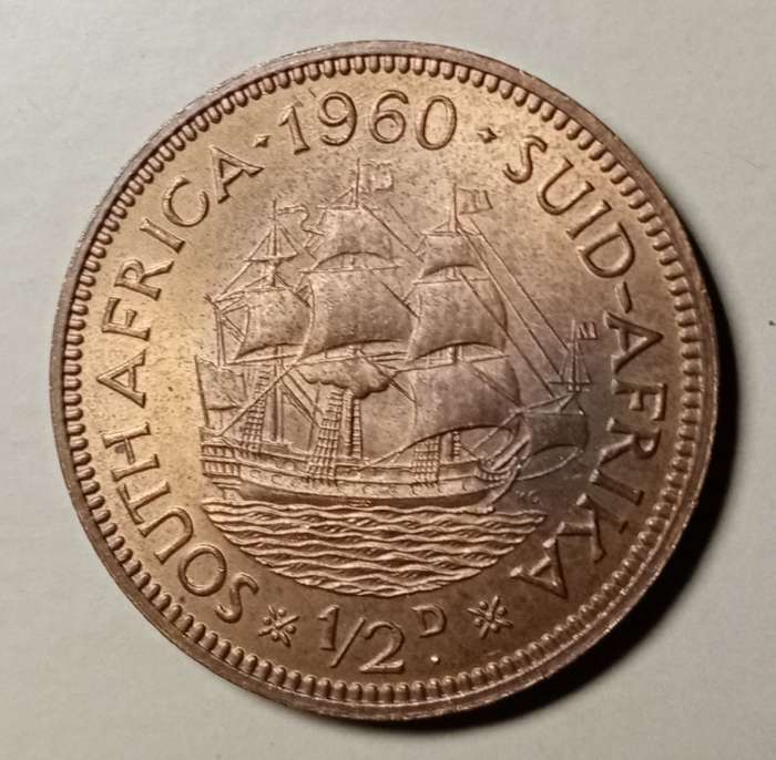 1960 Union uncirculated 1/2 Penny (last issue).