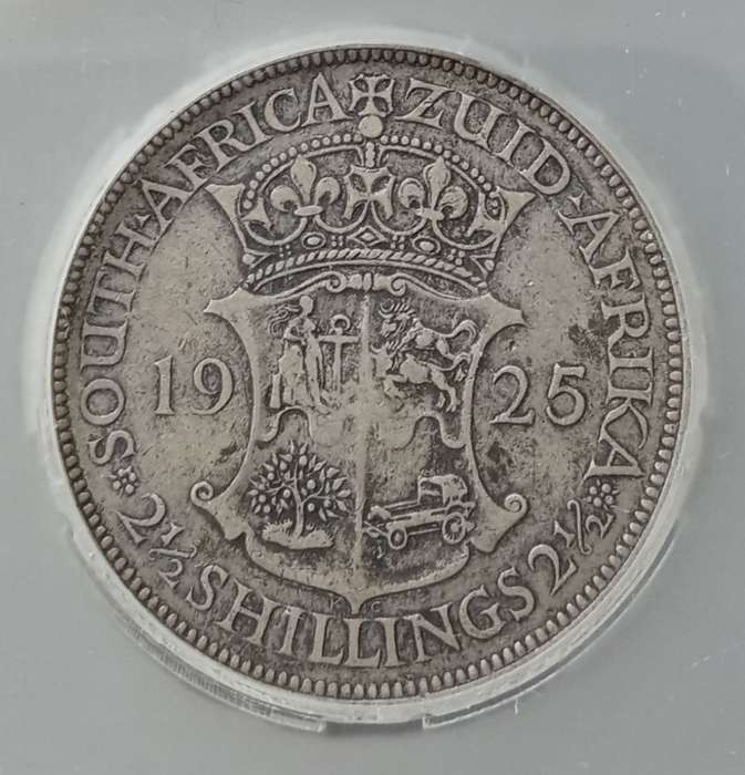 Scarce 1925 union silver 2 1/2 Shillings SANGS VF20
