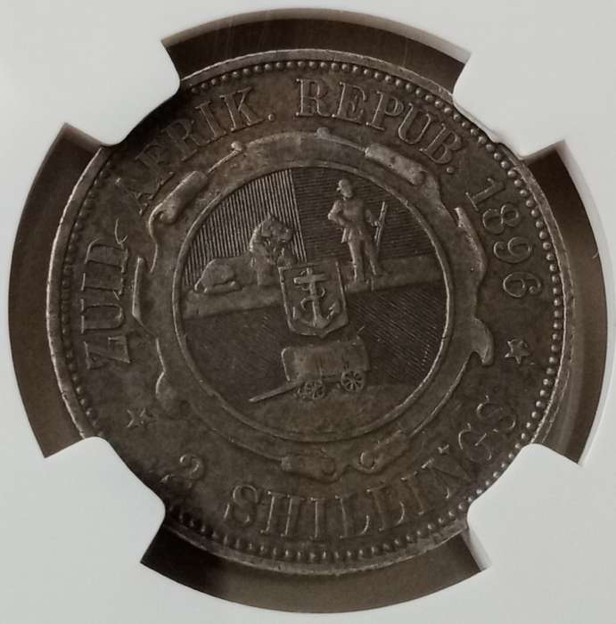 1896 ZAR Kruger silver 2 Shillings NGC XF40