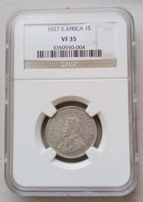 Scarcer 1927 union silver shilling NGC VF35