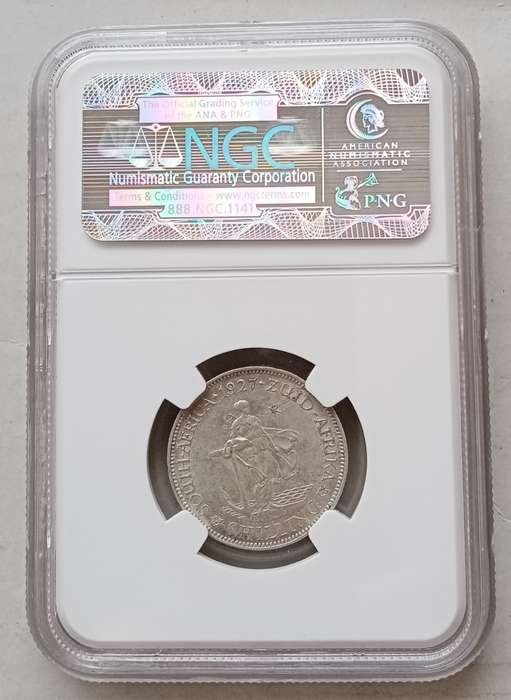 Scarcer 1927 union silver shilling NGC VF35