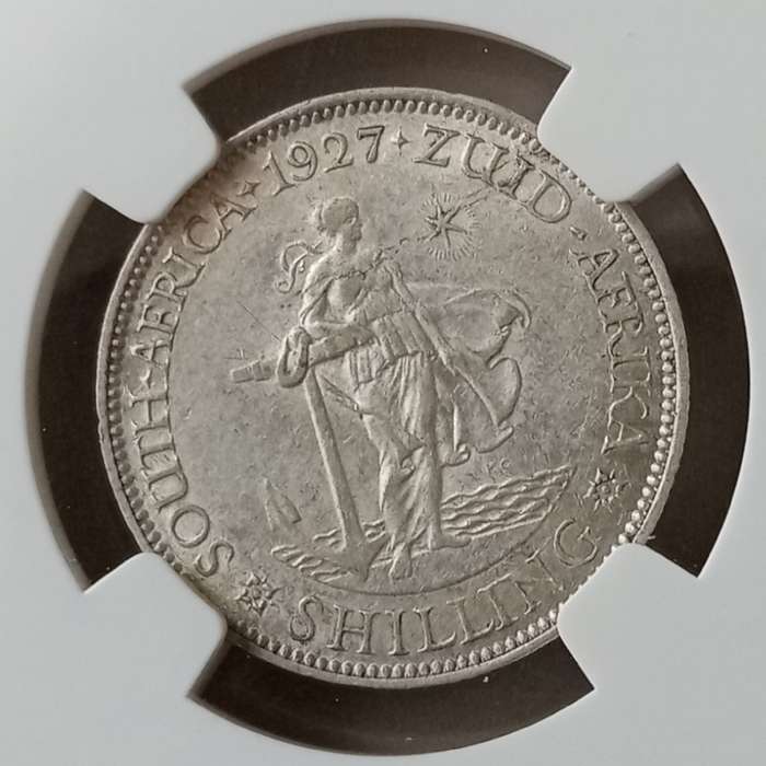 Scarcer 1927 union silver shilling NGC VF35