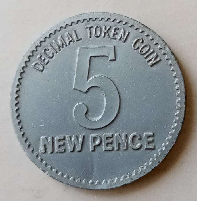 British 5 New Pence decimal token