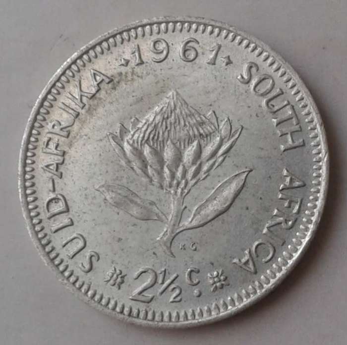 1961 Republic silver 2 1/2c in AU