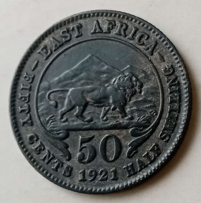 Nice 1921 East Africa silver 50c