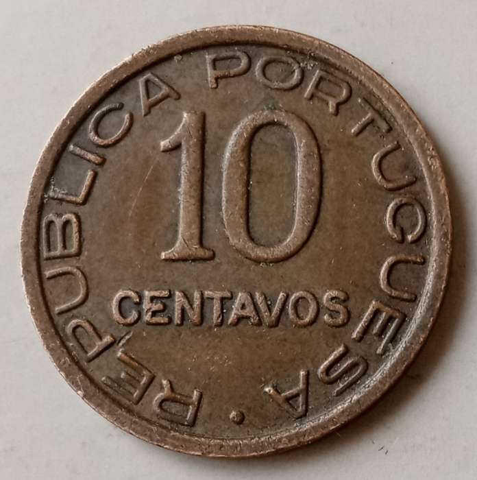 1936 Mozambique 10 Centavos in VF