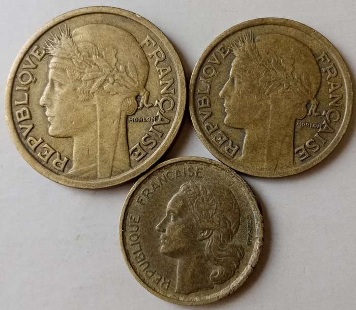 Lot of x3 old French coins