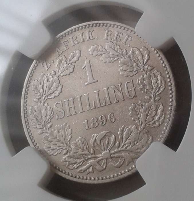 1896 ZAR Kruger silver shilling NGC VF35