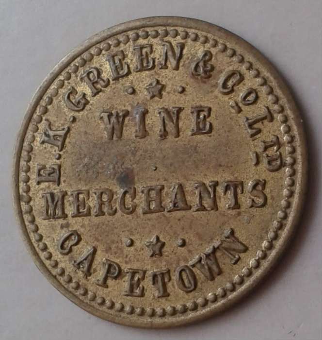 E.K Green & Co. Cape Town Wine Merchants token
