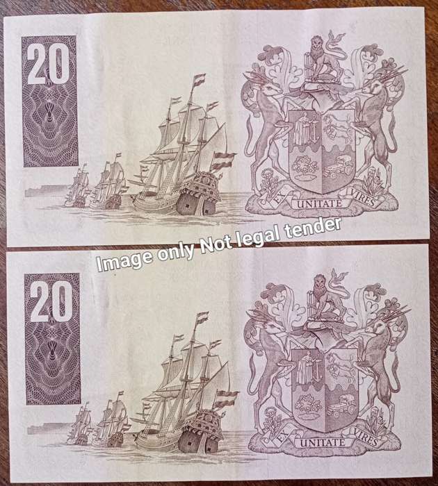 1981 GPC de Kock consecutive R20 note set in XF.