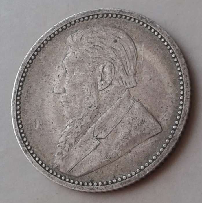 1895 ZAR Kruger silver sixpence in VF