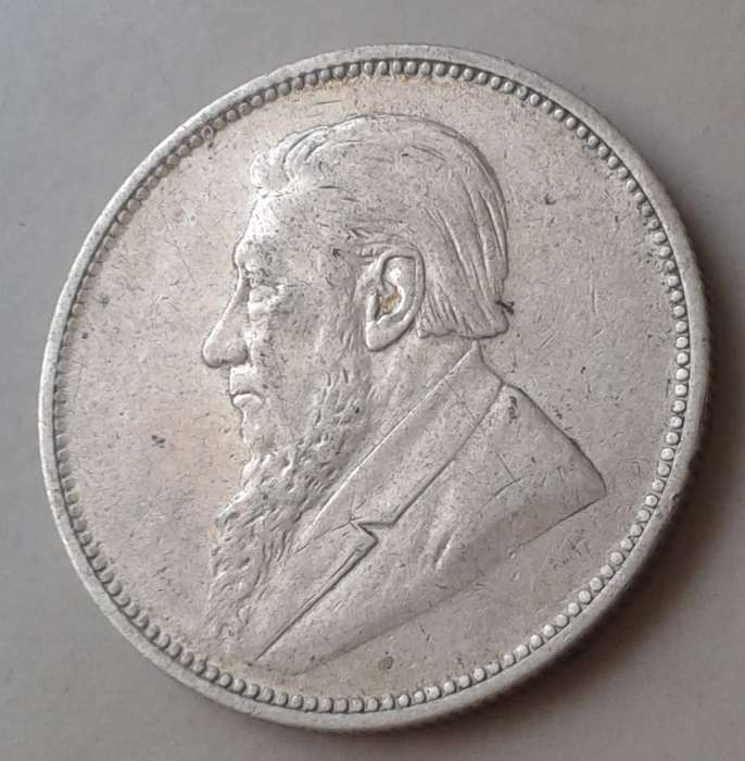 1896 ZAR Kruger silver 2 Shillings in VF+