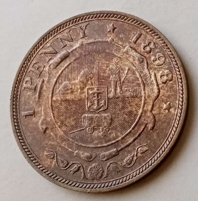 High grade 1898 ZAR Kruger penny in AU+
