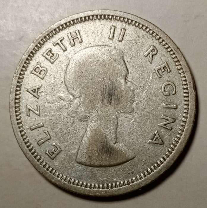 1958 Union silver shilling.