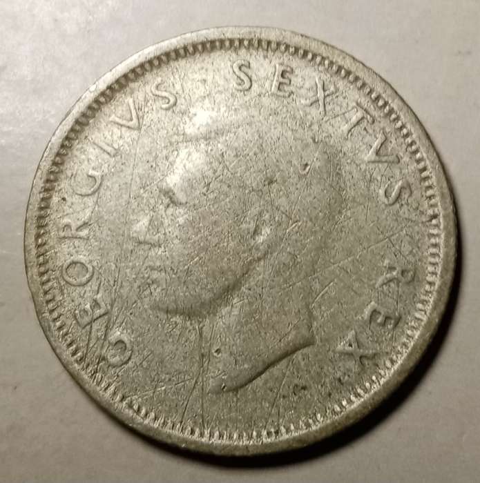 1952 Union silver sixpence.
