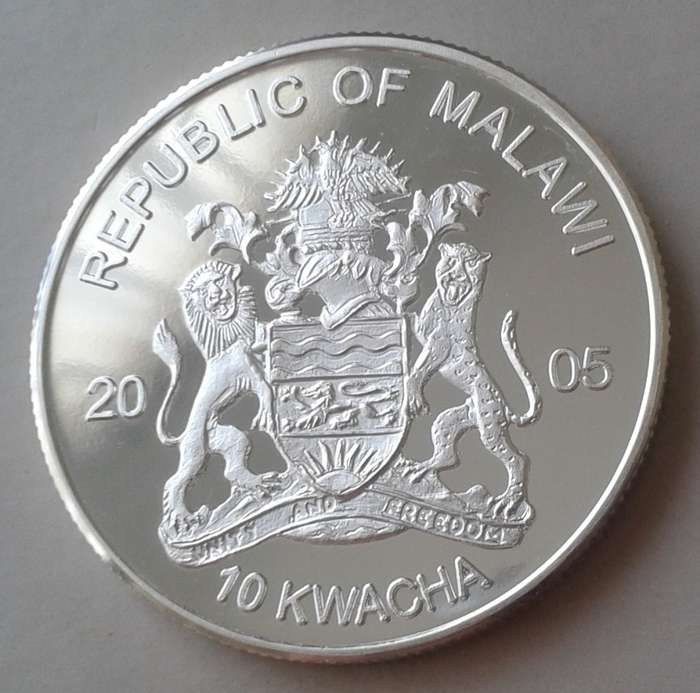 Scarce 2005 Malawi Endangered Wildlife proof 10 Kwacha (Pygmy Chimp)