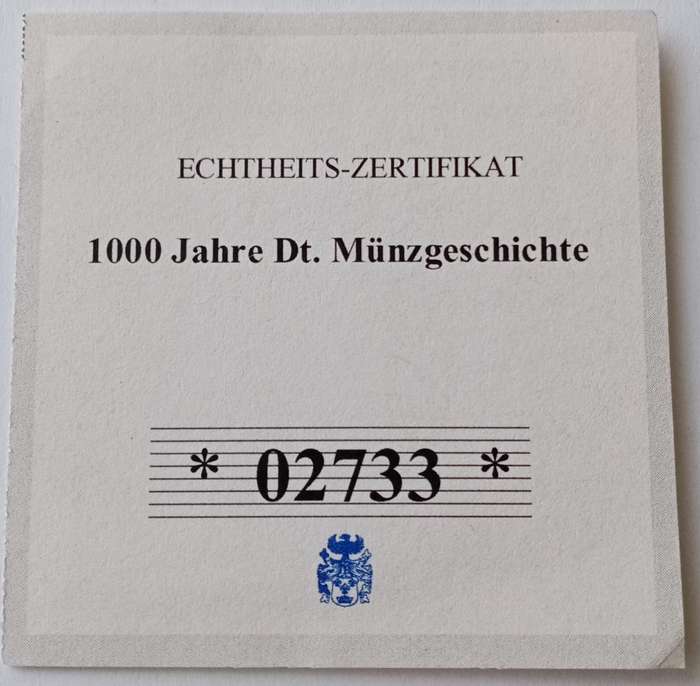 Large 70mm encapsulated German silver/gold plated proof medal incl.certificate (Beautiful)