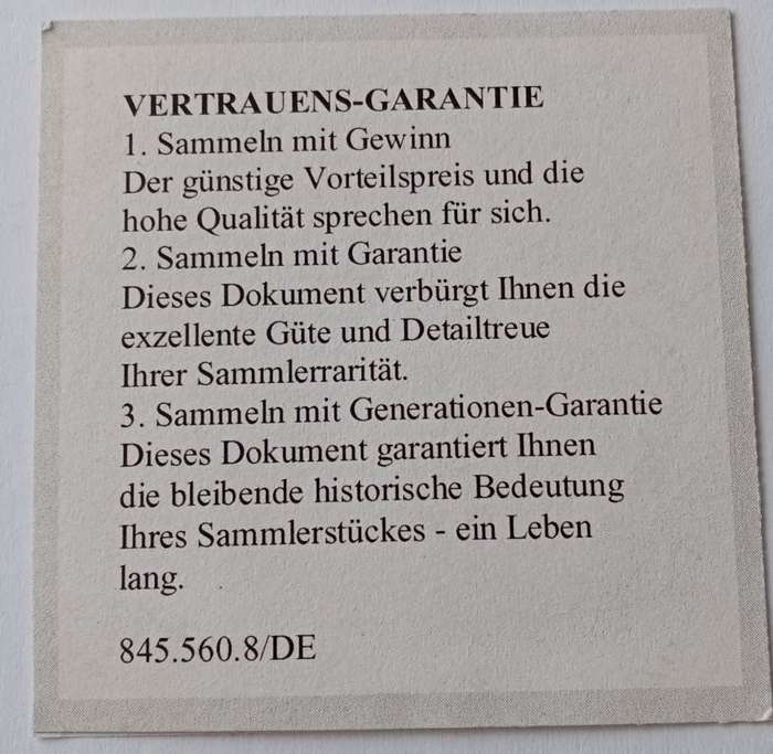 Large 70mm encapsulated German silver/gold plated proof medal incl.certificate (Beautiful)
