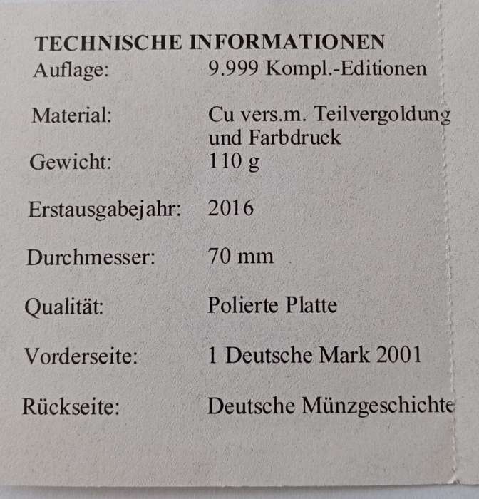 Large 70mm encapsulated German silver/gold plated proof medal incl.certificate (Beautiful)