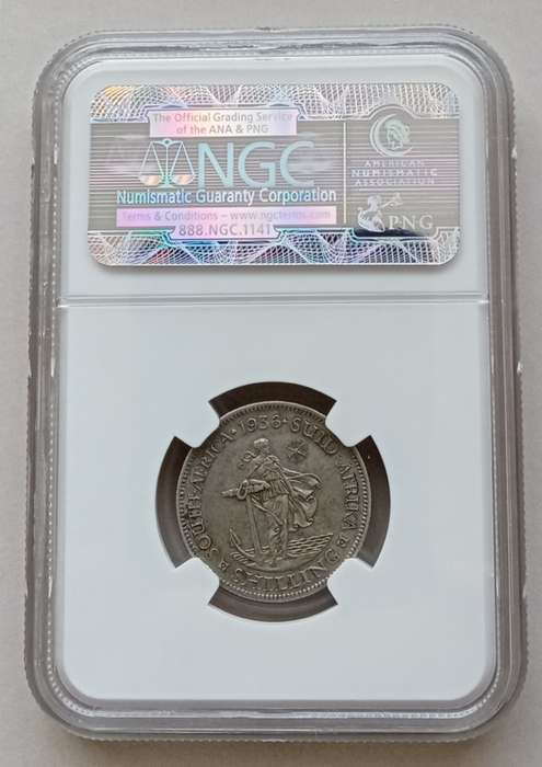 Nice 1936 union silver shilling NGC XF45