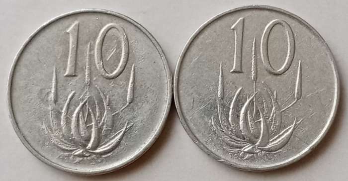 Set of x2 republic 1965 10c coins
