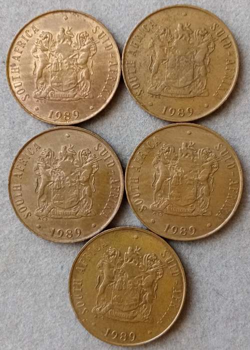 Lot of x5 republic 1989 2c coins