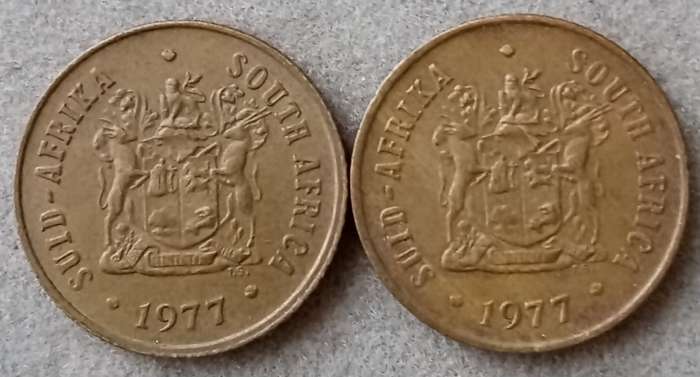 Set of x2 republic 1977 1c coins