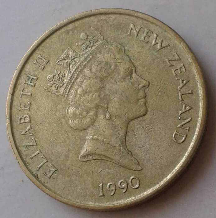 1990 New Zealand one and two dollars set