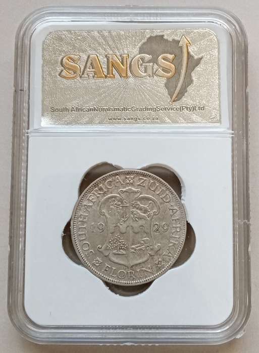 Nice 1929 union silver 2 Shillings SANGS VF20