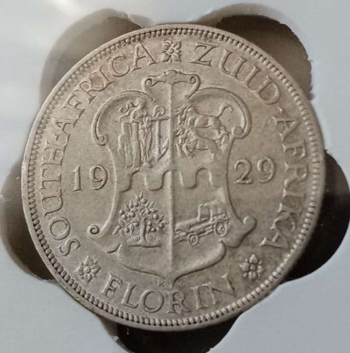 Nice 1929 union silver 2 Shillings SANGS VF20