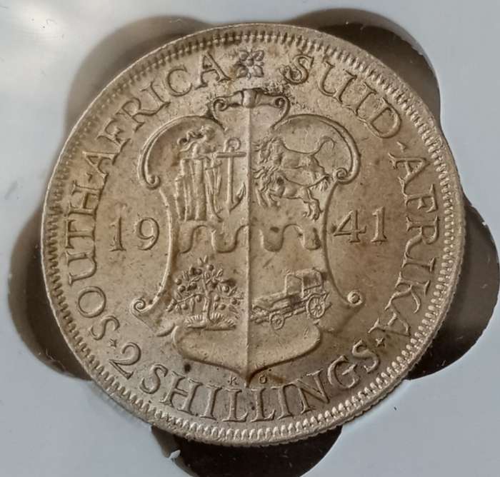1941 Union silver 2 Shillings SANGS MS62