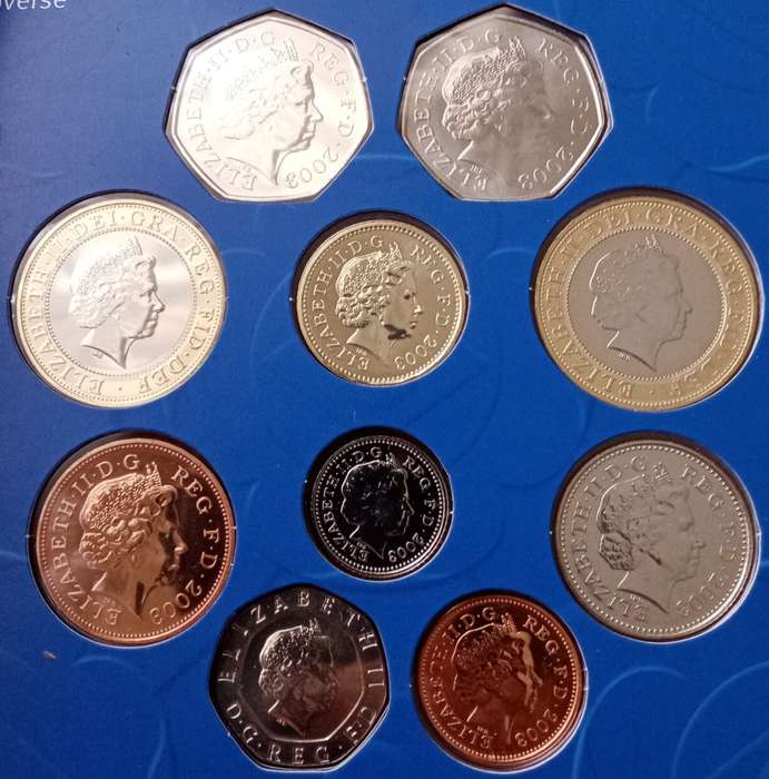 2003 Great Britain brilliant uncirculated 10 coin set in folder
