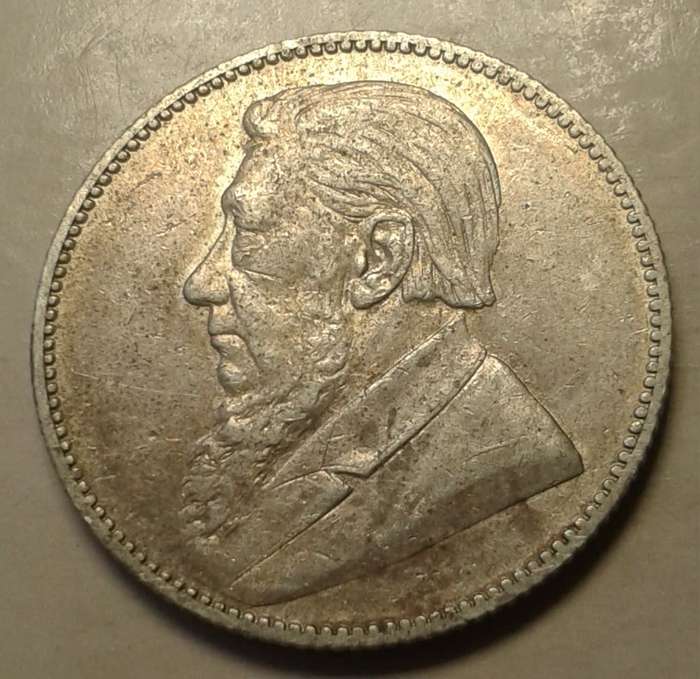 1897 ZAR Kruger silver shilling in XF.